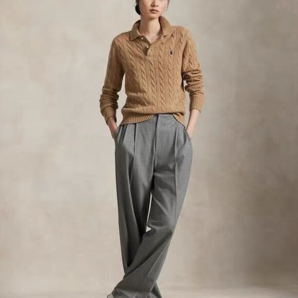 Polo Ralph Lauren Cable knit collar cashmere wool sweater - Picture 2 of 5